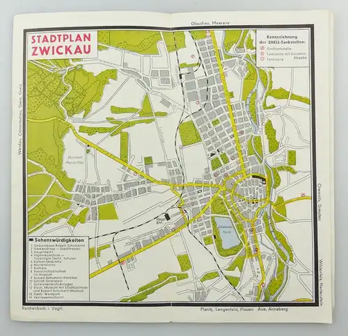 e9591 Shell Stadtkarte Nummer 59 Zwickau DRGM