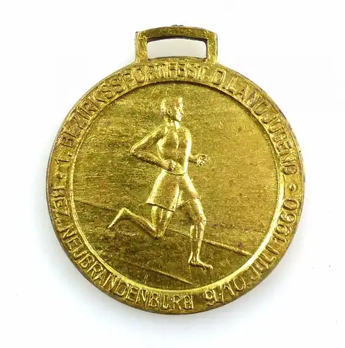 #e5776 Alte DDR Medaille DTSB Neubrandenburg 1. Bezirkssportfest Landjugend 1960