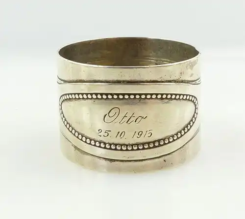 E9569 Alter Serviettenring aus 800 Silber mit Gravur OTTO von 1915