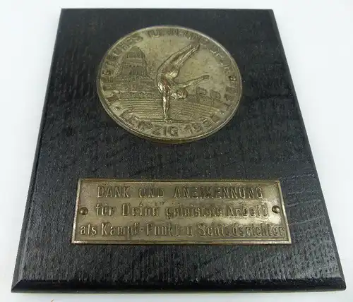 Medaille: II. Deutsches Turn- und Sportfest Leipzig 1956, Dank und An, Orden1755