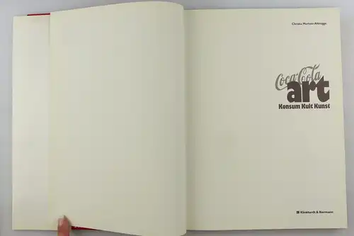 #e7229 Buch: Coca Cola art Konsum Kult Kunst Klinkhardt & Biermann 1991