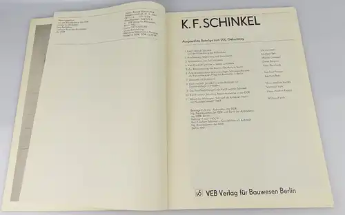 Buch : Schinkel 1781-1841 zum 200- Geburtstag,Verlag für Bauwesen Berlin/rebu009