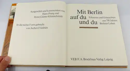 Buch Mit Berlin auf Du und Du, F.A.Brockhausverlag Leipzig 1980 rebu005