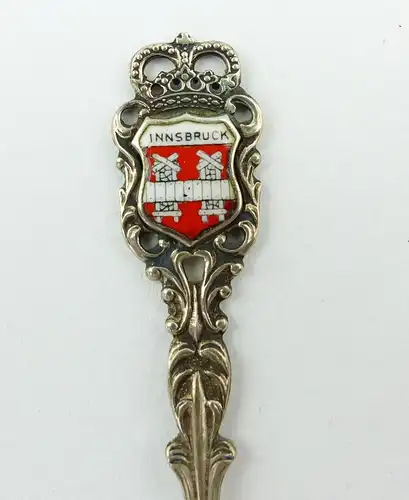 e9858 Alte Vorlegegabel aus 800 Silber mit Wappen von Innsbruck für Sammler