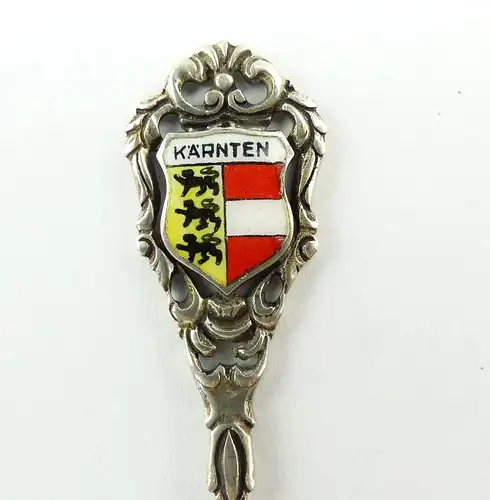 e9858 Alte Vorlegegabel aus 835 Silber mit Wappen von Kärnten für Sammler