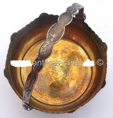 Alte russische Silberschale in 875 (Ag) Silber mit Henkel