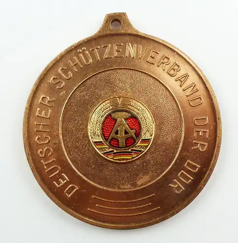 e9340 DDR GST Medaille Goldene Pistole 1979 bronzefarben Schützenverband