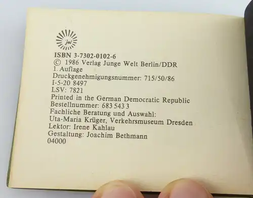 Minibuch: Oldtimer , Verlag Junge Welt Berlin 1986 /r134