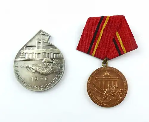 #e7883 DDR Medaille & Abzeichen 10. Kampfgruppen-Spartakiade von 1970 Halle