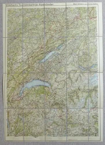 Alpenländer Blatt, Mittelbach´s Auto-, Radfahrer und Touristenkarte Schweiz e933