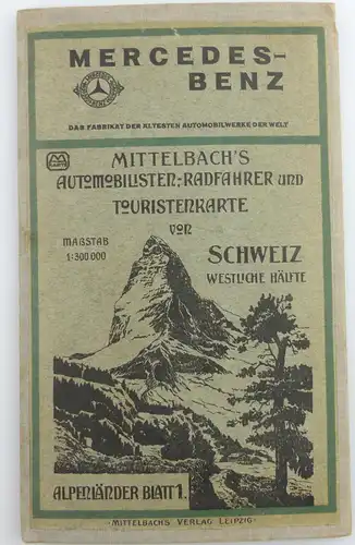 Alpenländer Blatt, Mittelbach´s Auto-, Radfahrer und Touristenkarte Schweiz e933