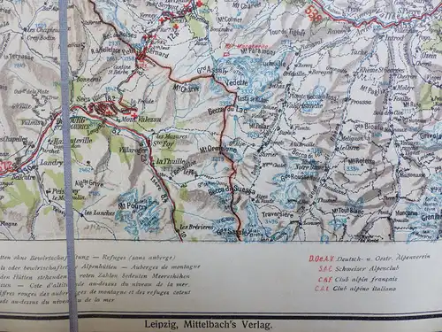 Alpenländer Blatt, Mittelbach´s Auto-, Radfahrer und Touristenkarte Schweiz e933