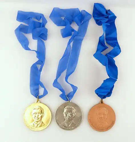 #e2961 3 Medaillen Militärischer Mehrkampf DDR in Gold, Silber und Bronze