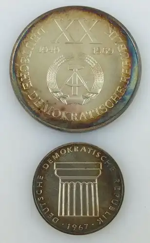 2 echte Silber Münzen im Verleihungsetui SELTEN Wilhelm Pieck Brande , Orden3149