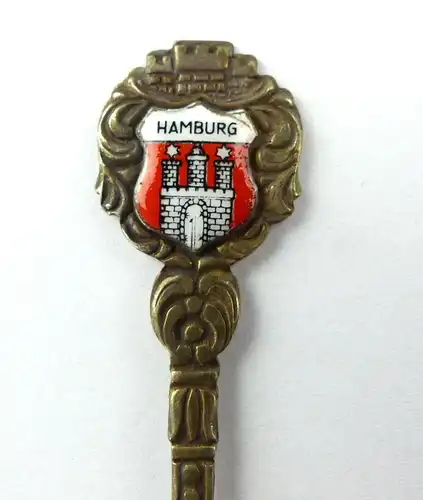 E10037 Andenkenlöffel Sammlerlöffel aus 800 Silber mit Wappen Hamburg