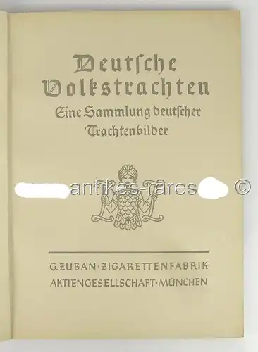 Deutsche Volkstrachen, Sammlund dt. Trachtenbilder, Zigarettenfabrik ca. um 1930