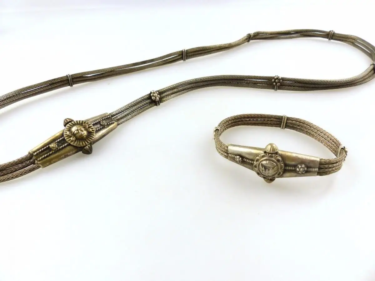 #e7855 Alter Hochzeitsgürtel & Hochzeitsarmband aus massivem Silber 118 g 1