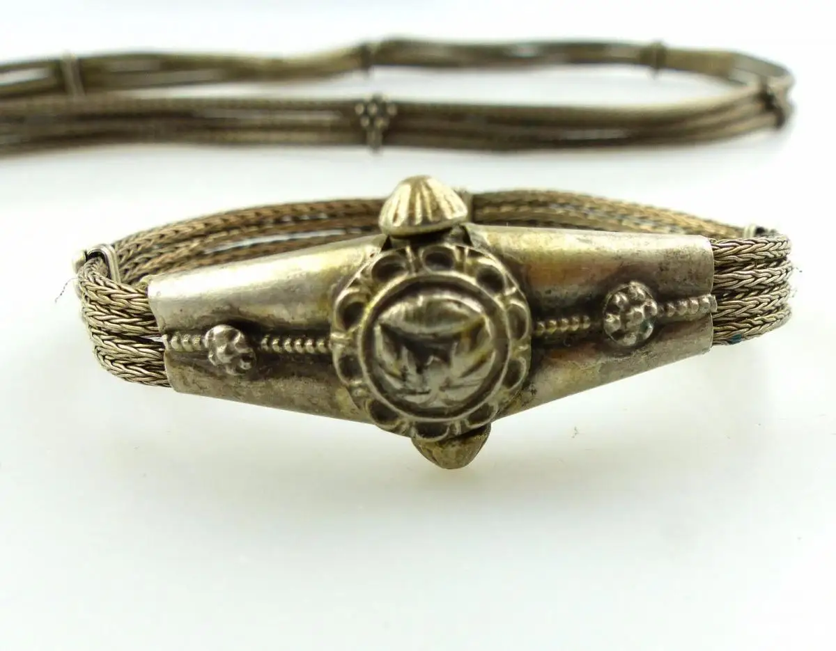 #e7855 Alter Hochzeitsgürtel & Hochzeitsarmband aus massivem Silber 118 g 2