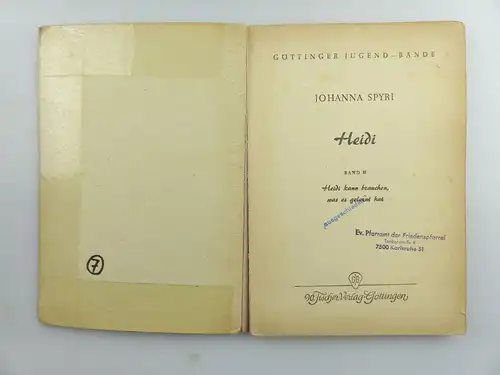 7 alte Kinderbücher: z.B. Heidis Rückkehr e1130