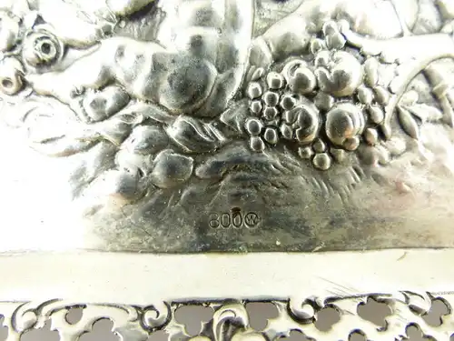 Schöne original alte Gründerzeit Schale aus 800 (Ag) Silber mit Engeln e712