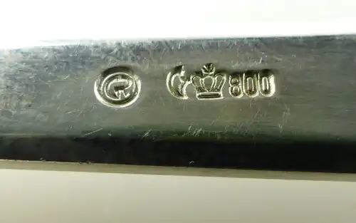 2 Bestecke /6 Teile 800 (AG) Silber Gabel, Löffel, Messer e583