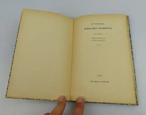 Insel Bücherei: Inselbuch Nr.377 Schwester Scolastica Stendhal Novelle bu0521