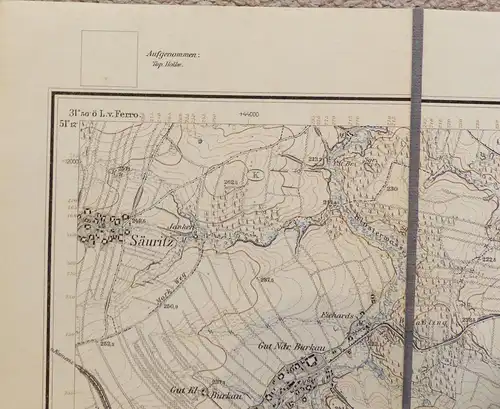 e10181 Original alte Landkarte von 1912 Bischofswerda Uhst Goda Gaußig