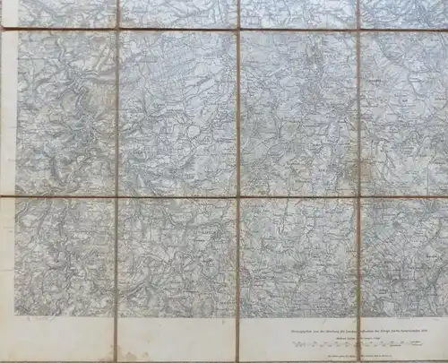E10179 Original alte Garnison Umgebungskarte Zwickau von 1914 Karte auf Leinen
