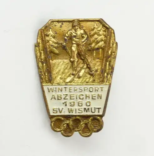 e10205 DDR Wintersport Abzeichen 1960 SV Wismut goldfarben