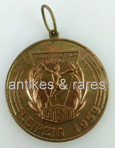 Bronze Medaille: III. Deutsches Turn- & Sportfest Leipzig 1959 DTSB