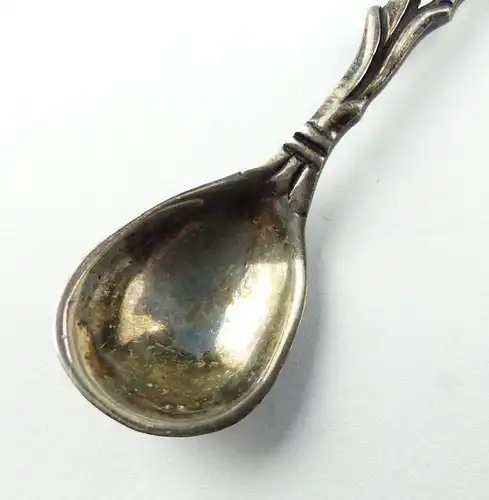 e10246 Original alter Salzlöffel aus 835er Silber mit Edelweiß sehr dekorativ
