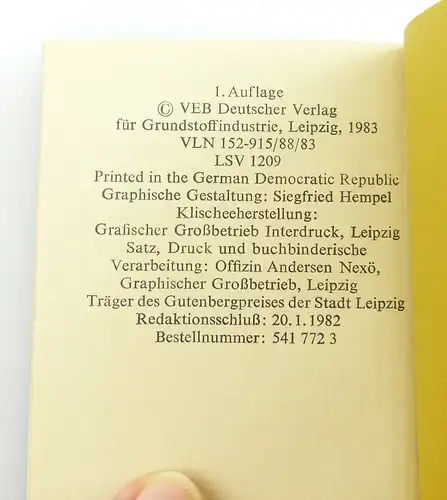 Minibuch Prinzler Summa Destillationis, VEB Deutscher Verlag Leipzig 1983 r656