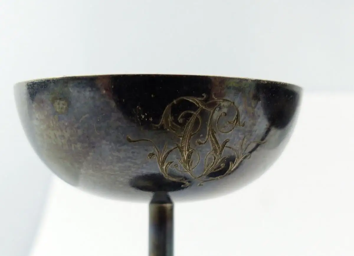 e10301 2 original alte Likörschalen aus 800er Silber mit Ziermonogramm CF Gutig 3