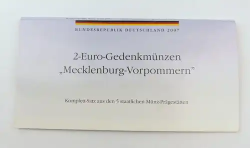 E10273 Original Satz 2€ Gedenkmünzen Euro Münzen Mecklenburg Vorpommern 2007