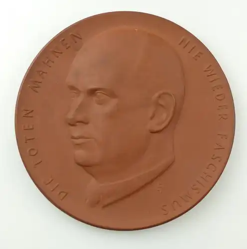 e10345 Ernst Thälmann Medaille Die Toten mahnen nie wieder Faschismus Meissen