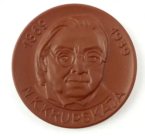 e10332 Meissen Medaille Akademie der Pädagogischen Wissenschaften DDR Krupskaja