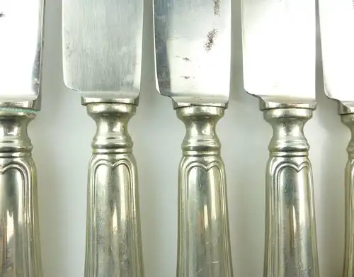 E10327 Sehr altes Besteck Augsburger Faden 24 teilig Wello Silber wohl Wellner
