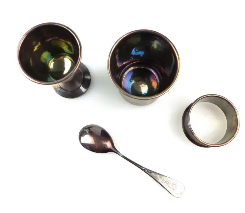 E10317 Altes Taufgeschenk 800 Silber Eierbecher Serviettenring Löffel Becher W 3