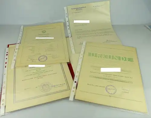 Nachlass: 3 Urkunden, 1 Zeugnis, 1 Anschreiben LPG Medaille für ausge, Orden2004