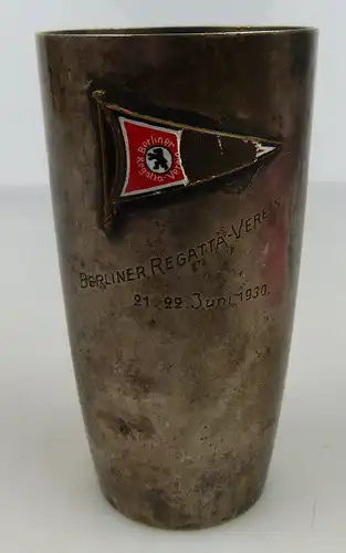 Alter Becher in 800 (Ag) Silber 86g, Berliner Regatta Verein 1930, norb818