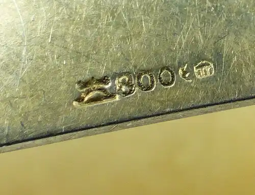 E10396 Alter Serviettenring aus 800er Silber im Bauhausstil mit Monogramm E