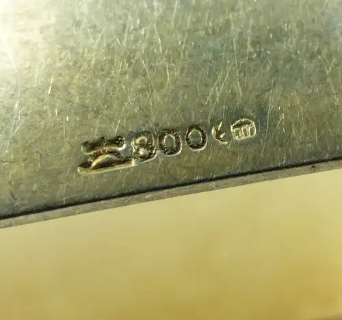 E10396 Alter Serviettenring aus 800er Silber im Bauhausstil mit Monogramm E