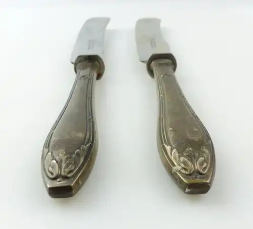 e10376 2 sehr alte Messer mit Griffen aus 800er Silber