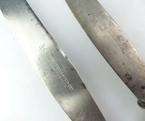e10375 2 Messer mit Griffen aus 800er Silber