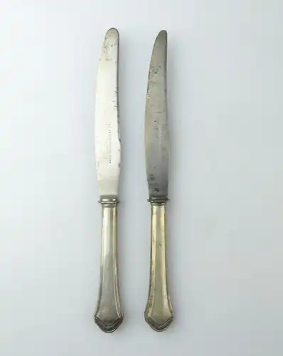e10375 2 Messer mit Griffen aus 800er Silber