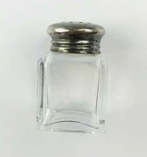 E10300 Kleiner Salzstreuer aus Kristallglas mit Deckel aus 925er Silber