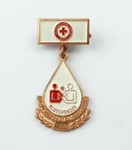 e10530 Ehrenspange für Rotkreuz Blutspenden ab 1985 bronzefarben für 20 Spenden