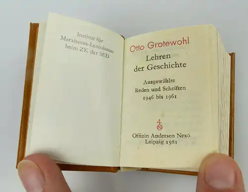 Minibuch: Lehren der Geschichte Otto Grotewohl Dietz Verlag bu0899