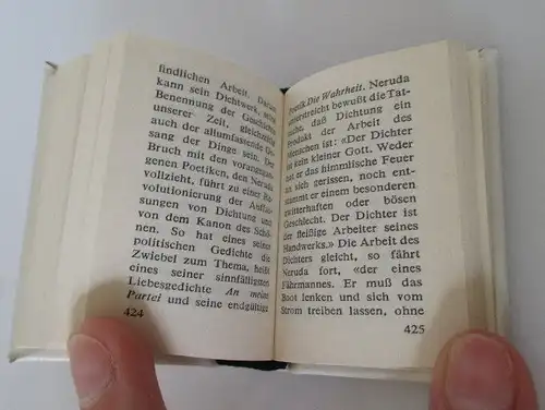 Minibuch Pablo Neruda Gedichte mit Danksagung innenliegend bu0154