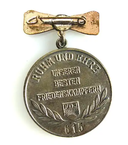 #e4653 Karl-Liebknecht-Medaille emailliert mit VNr. FDJ in der BRD & Westberlin